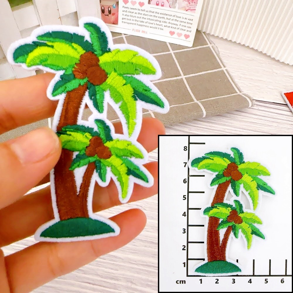 【皮卡布】i17 沙灘 珍珠奶茶 托鞋 布貼 布章 比基尼 刺繡燙布貼 徽章 刺繡布貼  熨燙貼  熨燙布貼 Patch-規格圖8