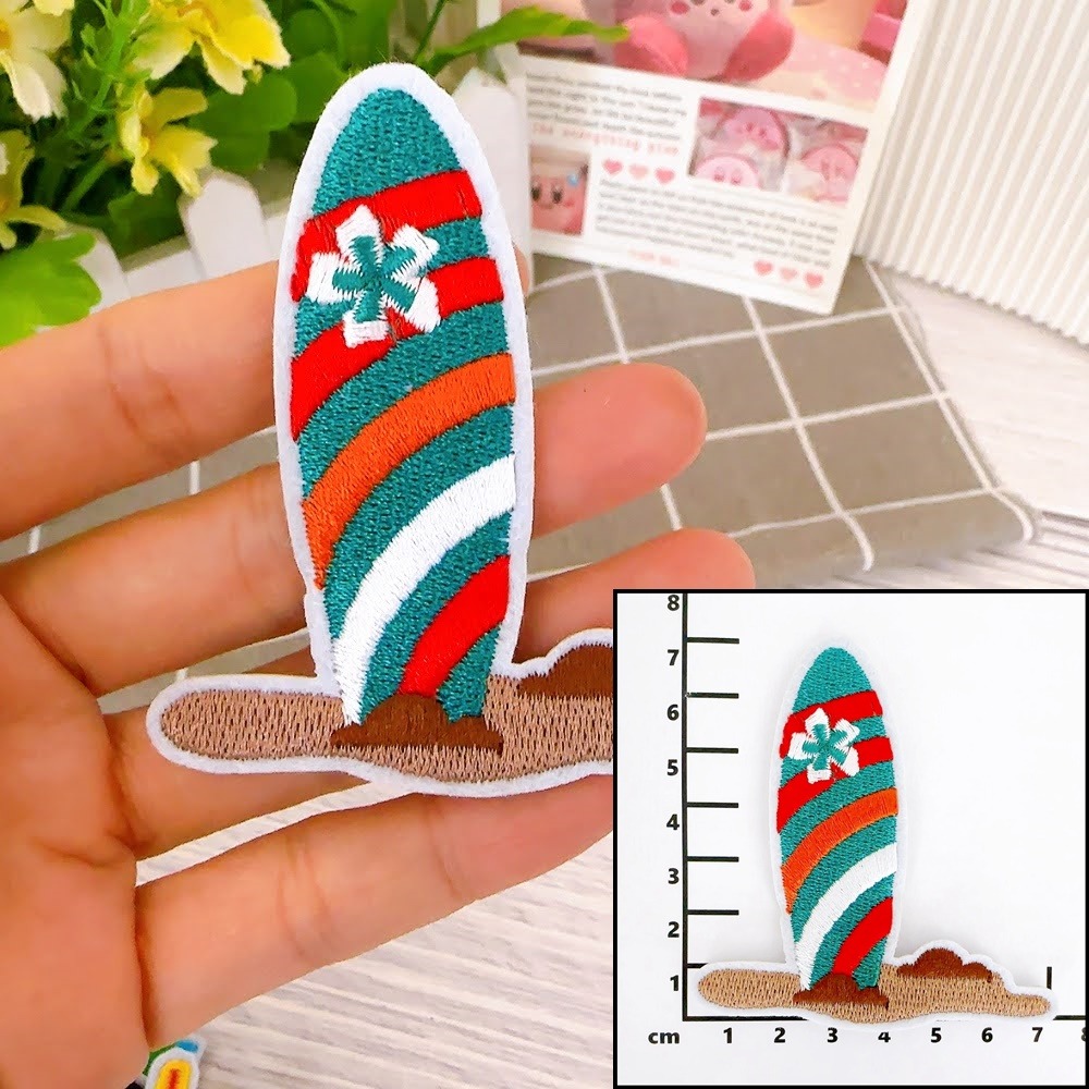 【皮卡布】i17 沙灘 珍珠奶茶 托鞋 布貼 布章 比基尼 刺繡燙布貼 徽章 刺繡布貼  熨燙貼  熨燙布貼 Patch-規格圖8