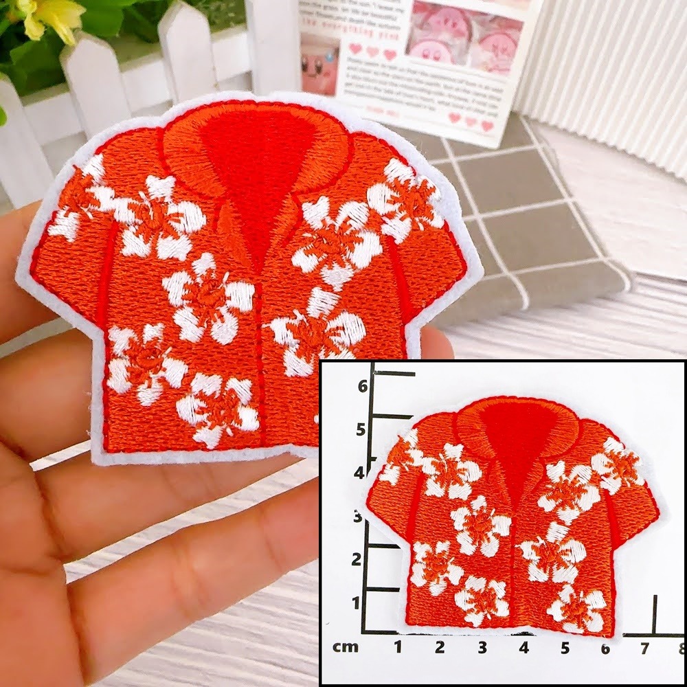 【皮卡布】i17 沙灘 珍珠奶茶 托鞋 布貼 布章 比基尼 刺繡燙布貼 徽章 刺繡布貼  熨燙貼  熨燙布貼 Patch-規格圖8