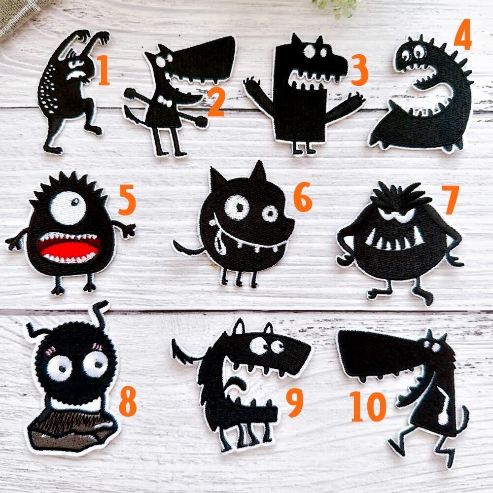 【皮卡布】U4 小黑怪 布貼 裝飾 布章 臂章燙 刺繡燙布貼 徽章 刺繡布貼 補丁補破洞 熨燙貼 燙布貼 Patch-細節圖2