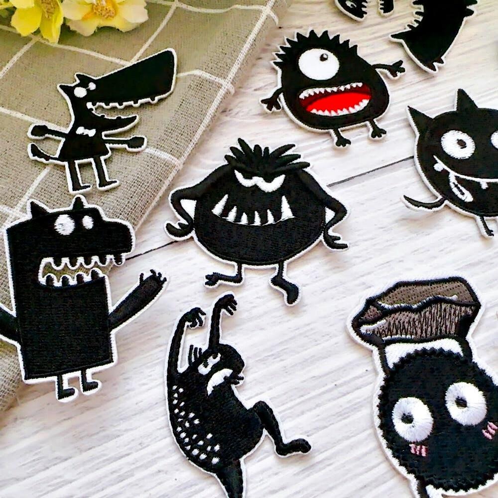 【皮卡布】U4 小黑怪 布貼 裝飾 布章 臂章燙 刺繡燙布貼 徽章 刺繡布貼 補丁補破洞 熨燙貼 燙布貼 Patch-細節圖3