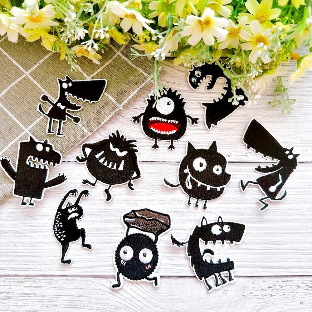 【皮卡布】U4 小黑怪 布貼 裝飾 布章 臂章燙 刺繡燙布貼 徽章 刺繡布貼 補丁補破洞 熨燙貼 燙布貼 Patch-細節圖9