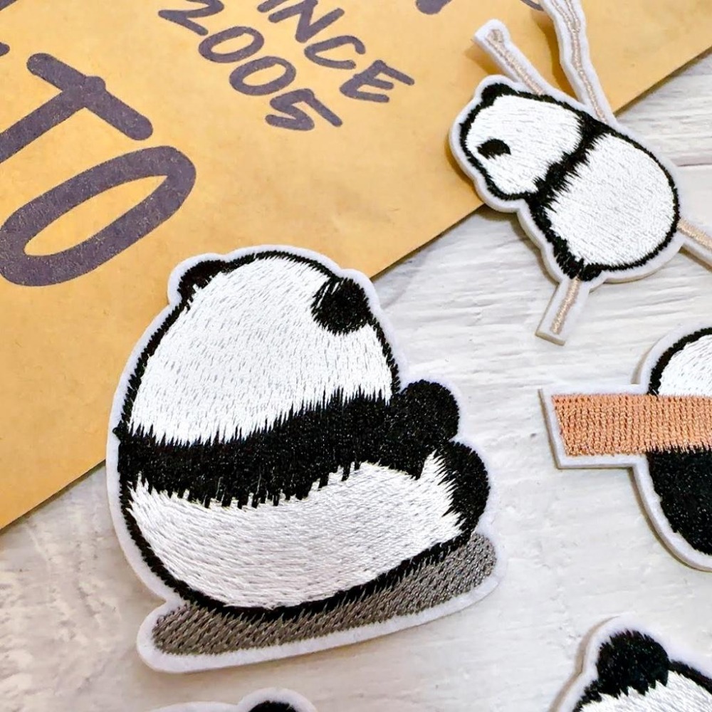 【皮卡布】H11 熊貓 PANDA 布貼 徽章 布章 燙布貼  刺繡布貼 臂章 熨燙貼 熨燙布貼 Patch 魔鬼氈布章-細節圖3