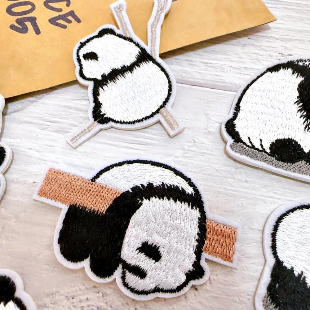 【皮卡布】H11 熊貓 PANDA 布貼 徽章 布章 燙布貼  刺繡布貼 臂章 熨燙貼 熨燙布貼 Patch 魔鬼氈布章-細節圖4