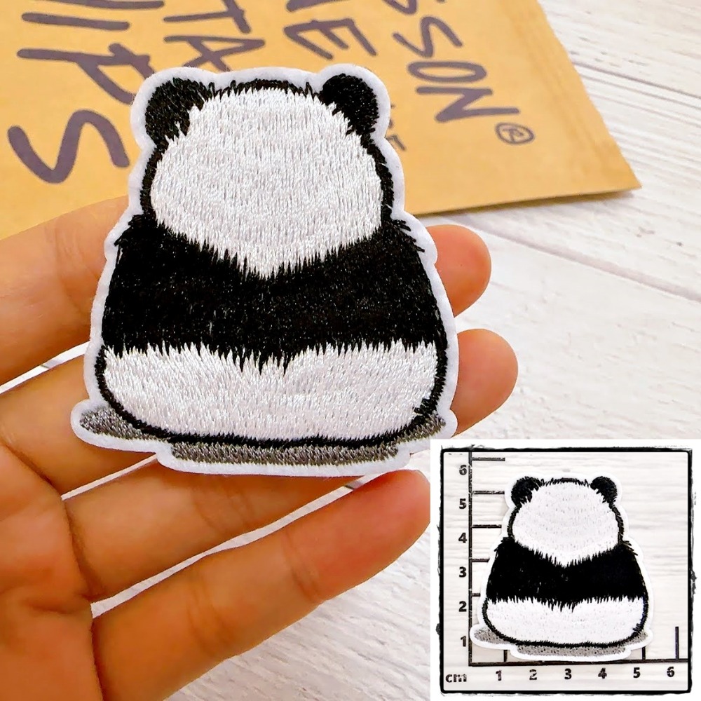 【皮卡布】H11 熊貓 PANDA 布貼 徽章 布章 燙布貼  刺繡布貼 臂章 熨燙貼 熨燙布貼 Patch 魔鬼氈布章-規格圖6
