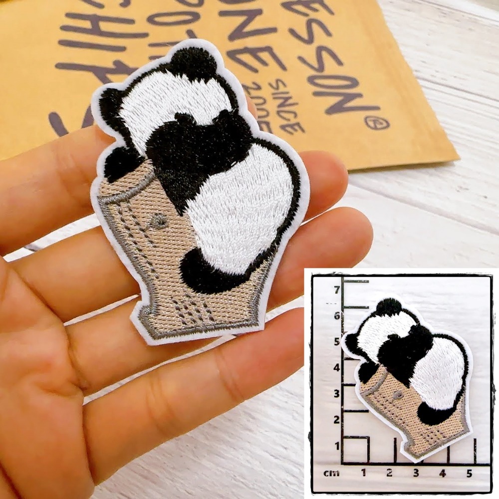 【皮卡布】H11 熊貓 PANDA 布貼 徽章 布章 燙布貼  刺繡布貼 臂章 熨燙貼 熨燙布貼 Patch 魔鬼氈布章-規格圖6