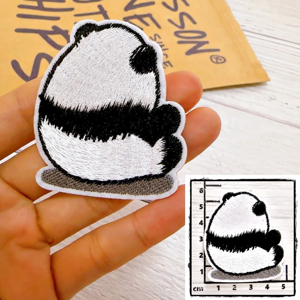【皮卡布】H11 熊貓 PANDA 布貼 徽章 布章 燙布貼  刺繡布貼 臂章 熨燙貼 熨燙布貼 Patch 魔鬼氈布章-規格圖6