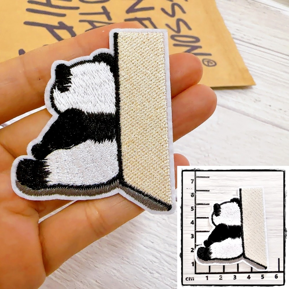 【皮卡布】H11 熊貓 PANDA 布貼 徽章 布章 燙布貼  刺繡布貼 臂章 熨燙貼 熨燙布貼 Patch 魔鬼氈布章-規格圖6