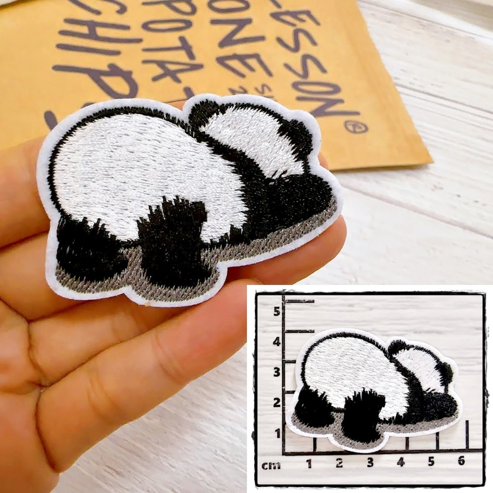 【皮卡布】H11 熊貓 PANDA 布貼 徽章 布章 燙布貼  刺繡布貼 臂章 熨燙貼 熨燙布貼 Patch 魔鬼氈布章-規格圖6