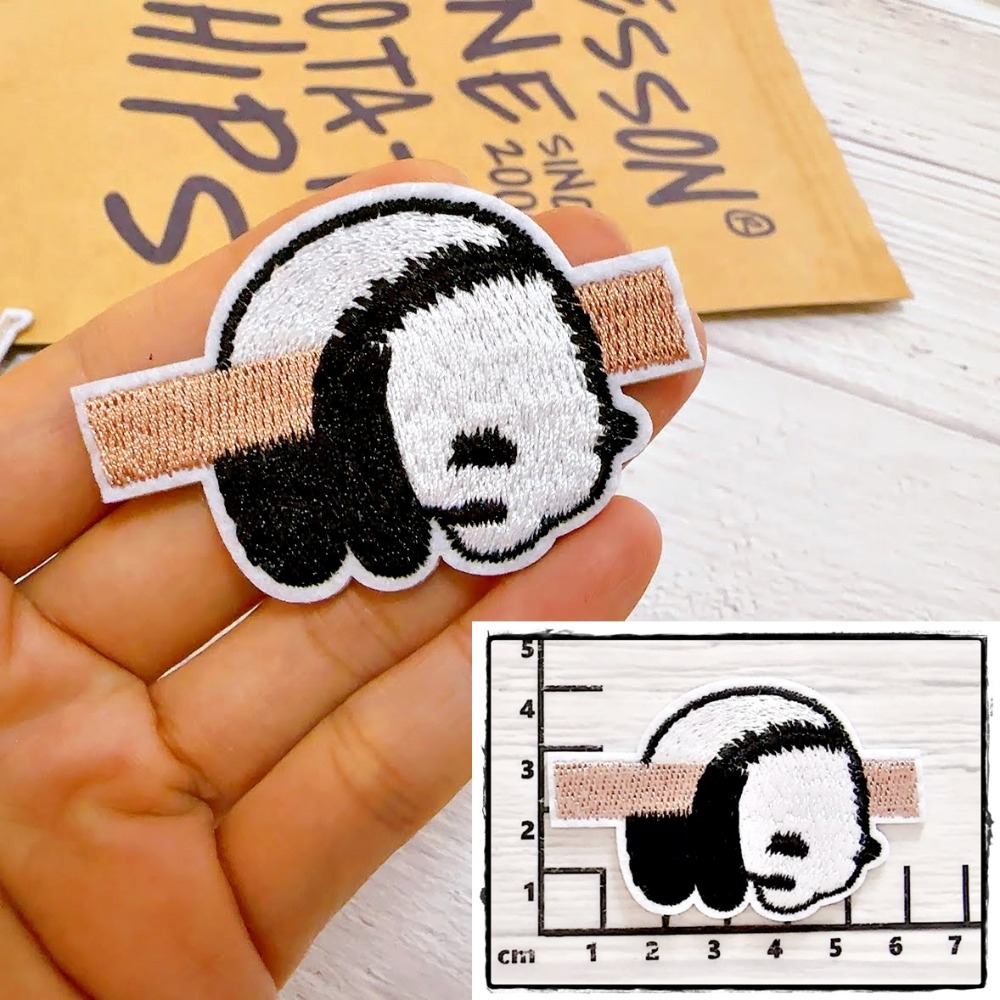 【皮卡布】H11 熊貓 PANDA 布貼 徽章 布章 燙布貼  刺繡布貼 臂章 熨燙貼 熨燙布貼 Patch 魔鬼氈布章-規格圖6