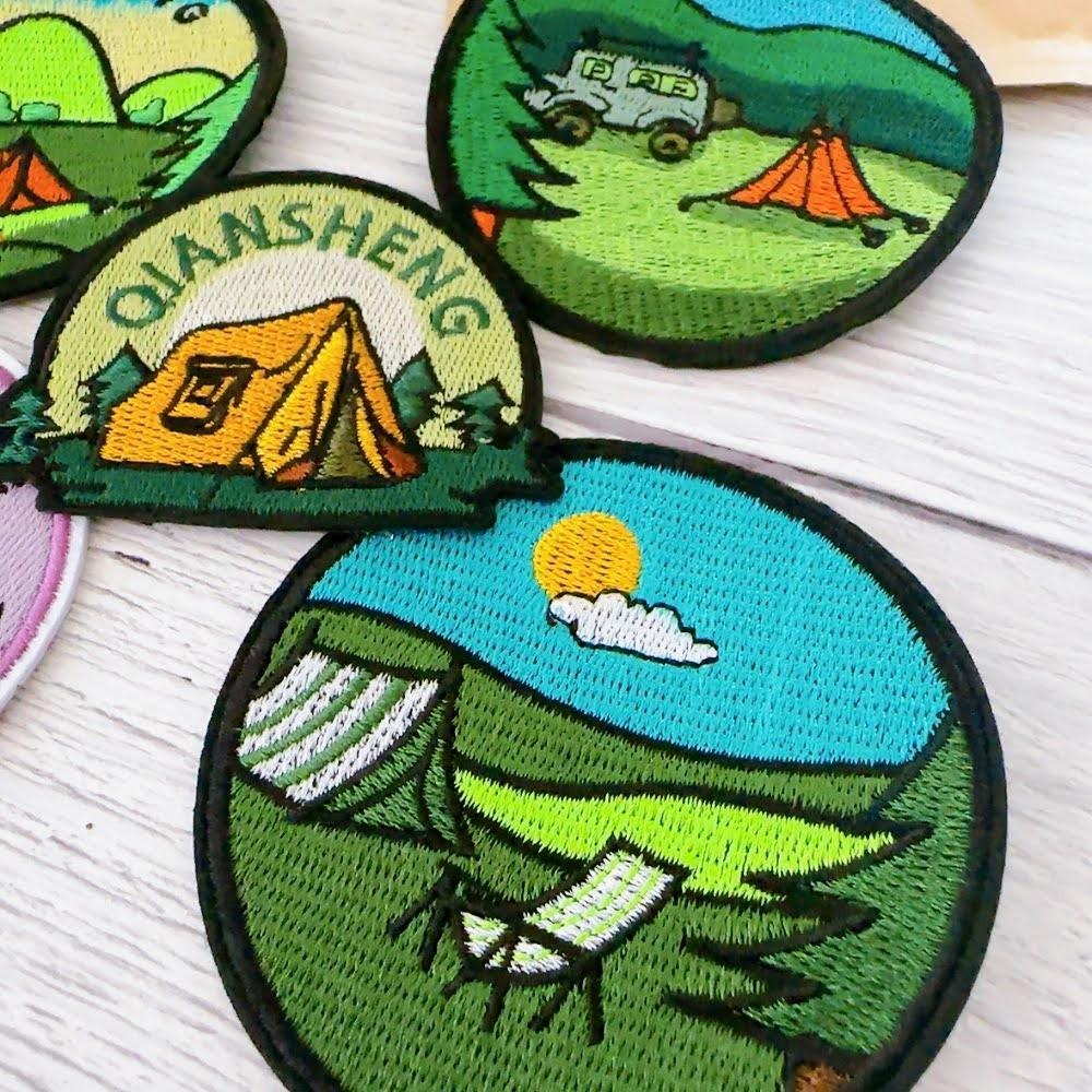 【皮卡布】H12露營 登山 帳篷 布標 布章 臂章燙 魔鬼氈布章 徽章 刺繡布貼 熨燙貼 CAMPING 魔術貼 野外-細節圖4