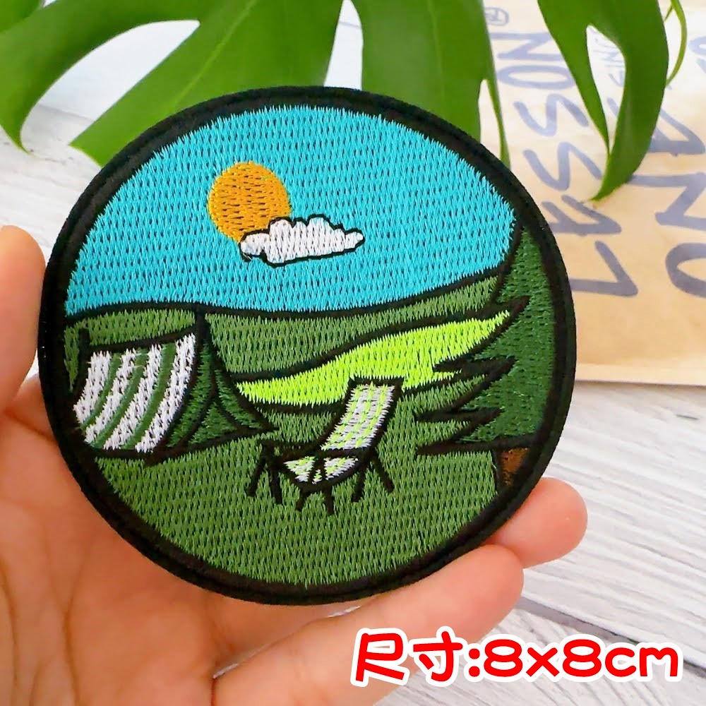 【皮卡布】H12露營 登山 帳篷 布標 布章 臂章燙 魔鬼氈布章 徽章 刺繡布貼 熨燙貼 CAMPING 魔術貼 野外-規格圖8