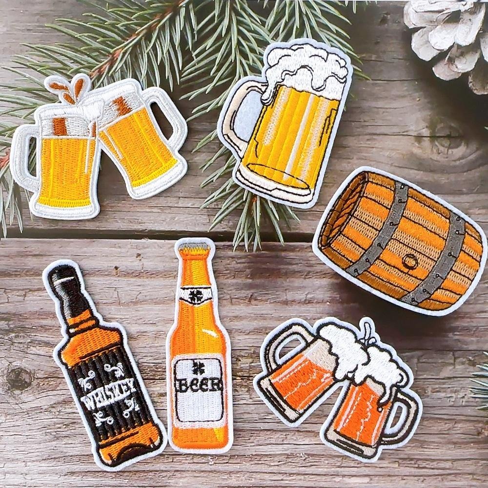 【皮卡布】 i19 啤酒 beer 橡木桶 徽章 布貼 刺繡燙布貼 布貼紙 刺繡布貼  熨燙貼 魔鬼氈布章 Patch-細節圖2
