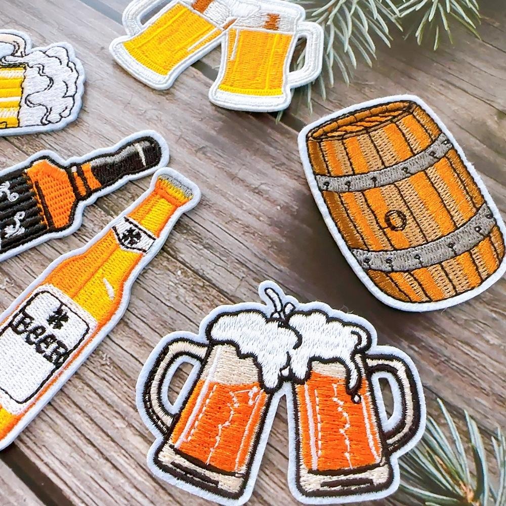 【皮卡布】 i19 啤酒 beer 橡木桶 徽章 布貼 刺繡燙布貼 布貼紙 刺繡布貼  熨燙貼 魔鬼氈布章 Patch-細節圖4