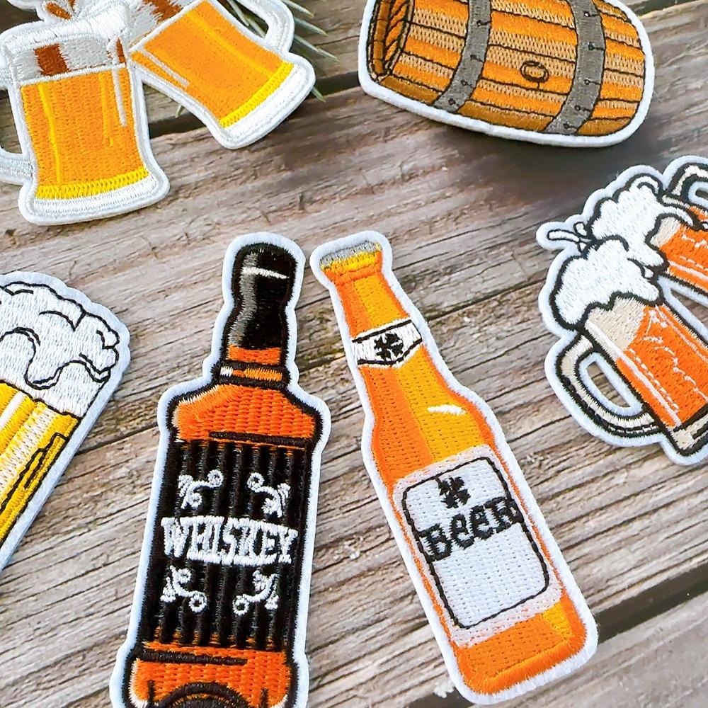 【皮卡布】 i19 啤酒 beer 橡木桶 徽章 布貼 刺繡燙布貼 布貼紙 刺繡布貼  熨燙貼 魔鬼氈布章 Patch-細節圖5