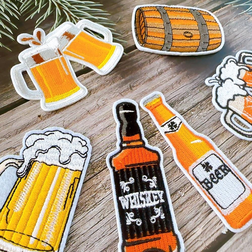 【皮卡布】 i19 啤酒 beer 橡木桶 徽章 布貼 刺繡燙布貼 布貼紙 刺繡布貼  熨燙貼 魔鬼氈布章 Patch-細節圖6