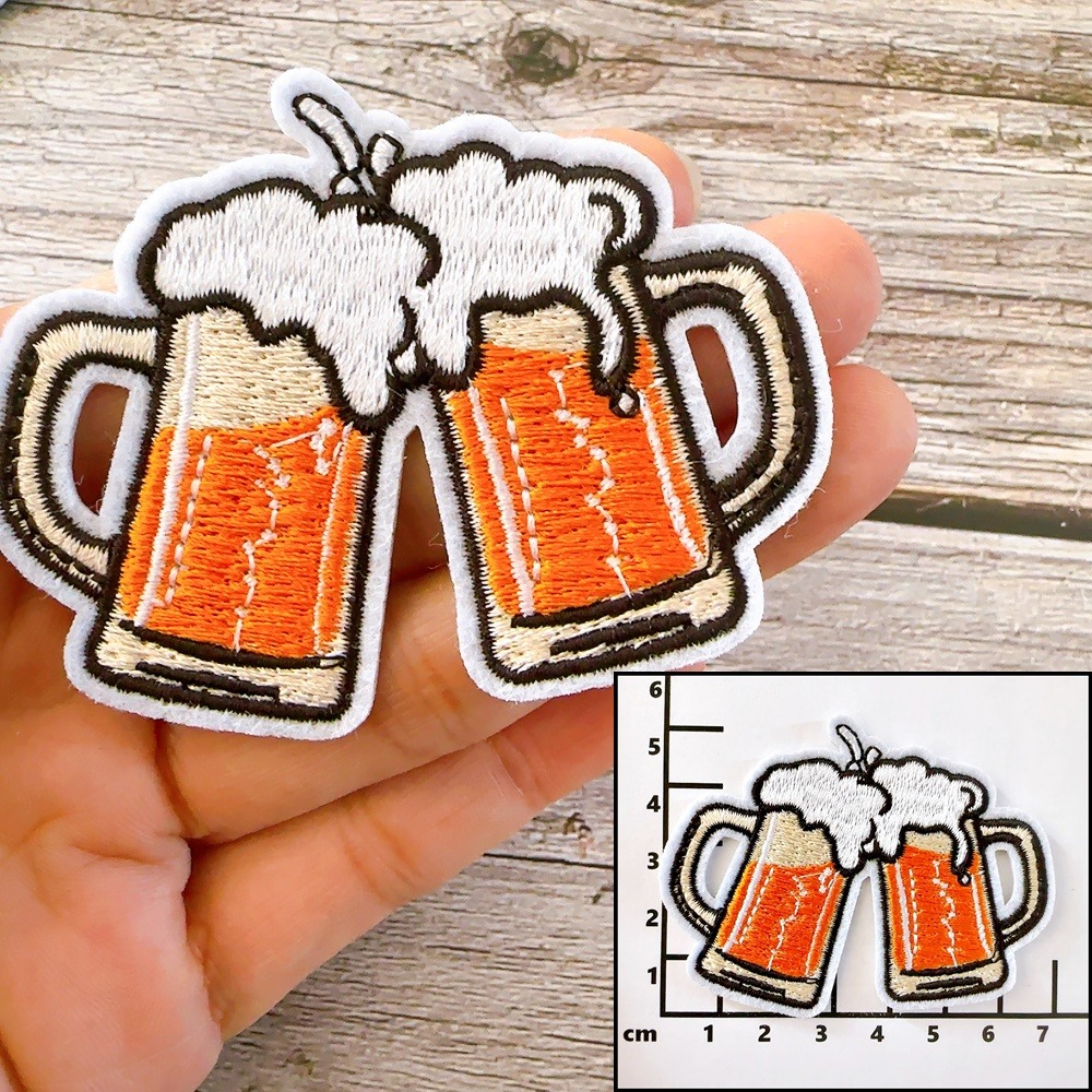 【皮卡布】 i19 啤酒 beer 橡木桶 徽章 布貼 刺繡燙布貼 布貼紙 刺繡布貼  熨燙貼 魔鬼氈布章 Patch-規格圖7