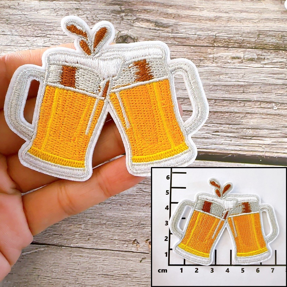 【皮卡布】 i19 啤酒 beer 橡木桶 徽章 布貼 刺繡燙布貼 布貼紙 刺繡布貼  熨燙貼 魔鬼氈布章 Patch-規格圖7