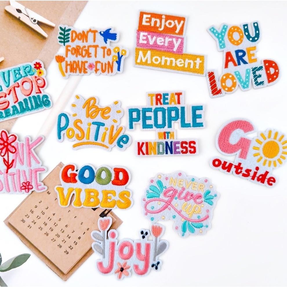 【皮卡布】i23/熨燙/貼紙/魔鬼氈可選｜勵志文字布貼｜文字布章｜徽章｜燙布貼｜布貼｜布章｜刺繡布貼｜魔鬼氈布章｜補丁-細節圖2