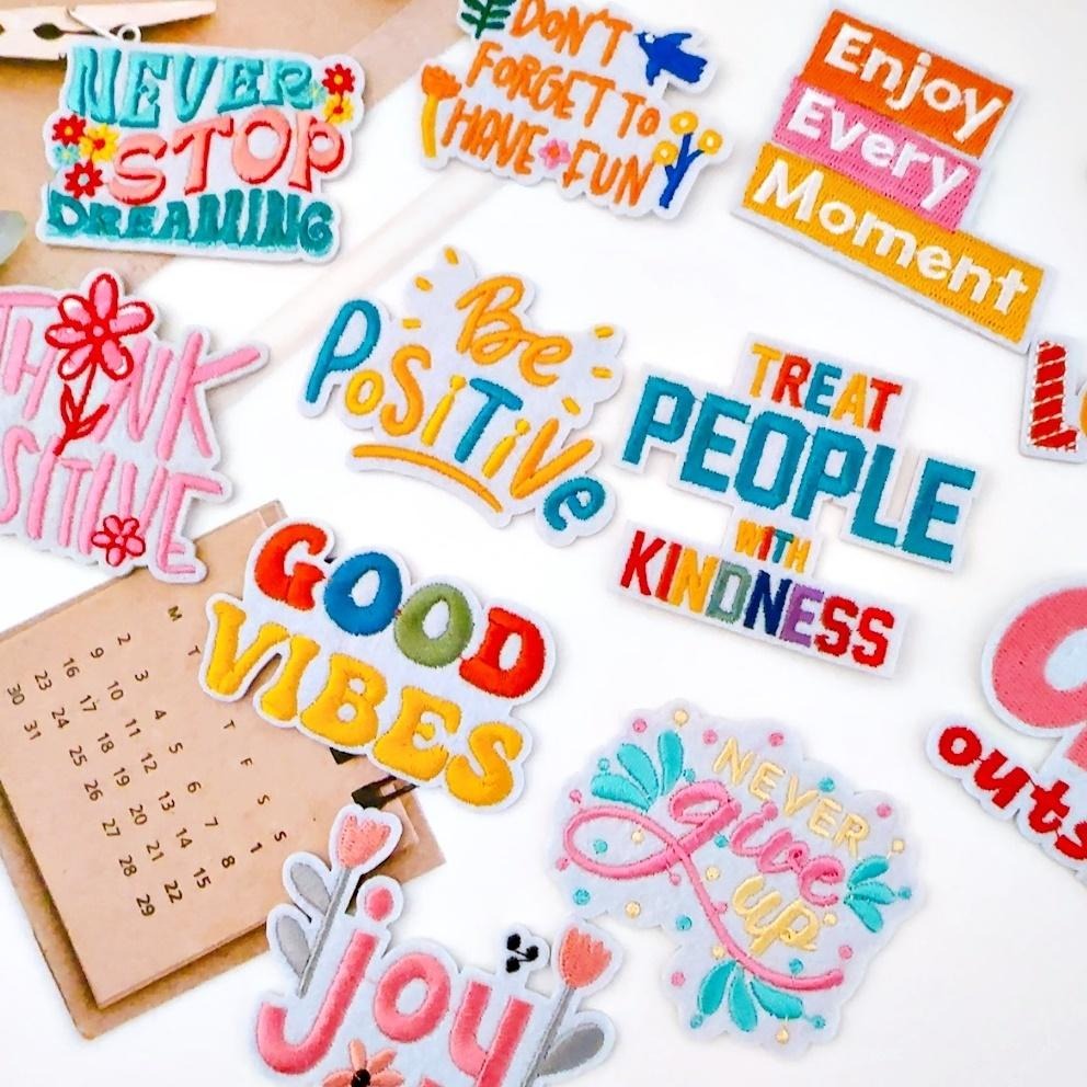 【皮卡布】i23/熨燙/貼紙/魔鬼氈可選｜勵志文字布貼｜文字布章｜徽章｜燙布貼｜布貼｜布章｜刺繡布貼｜魔鬼氈布章｜補丁-細節圖4