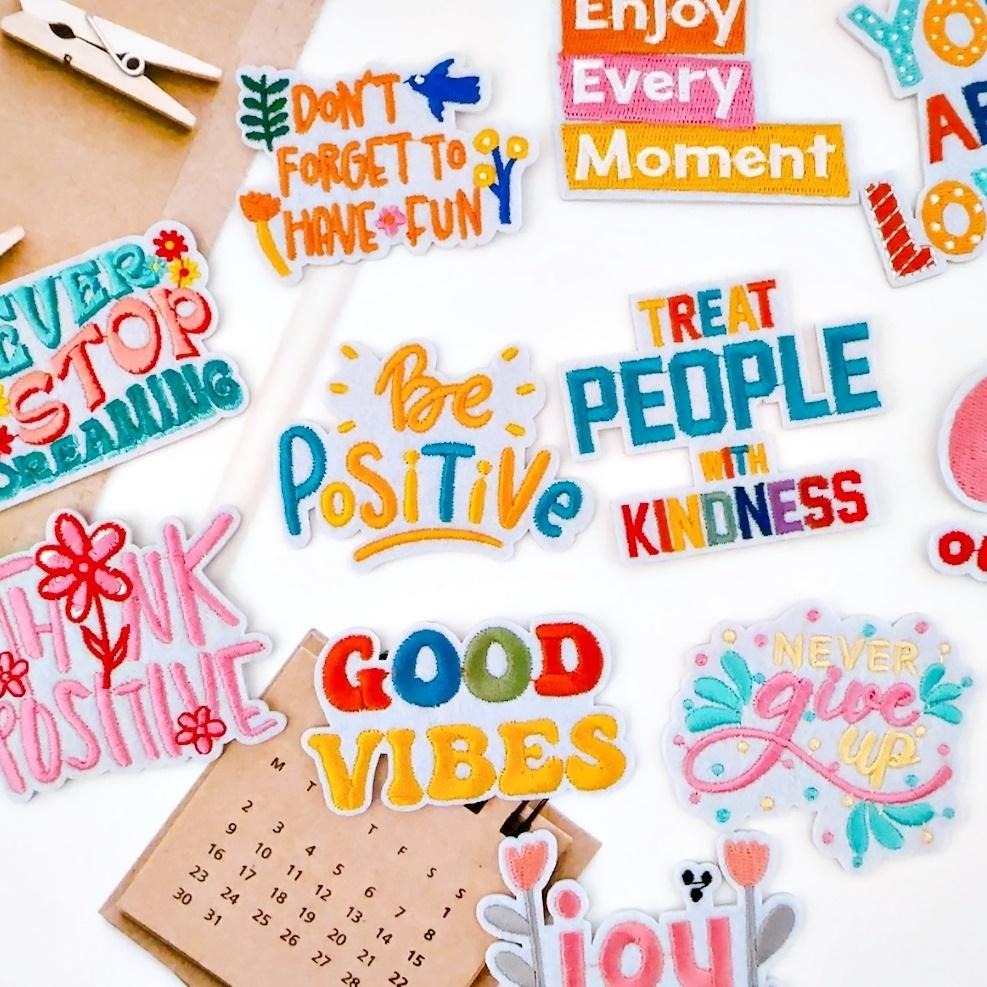 【皮卡布】i23/熨燙/貼紙/魔鬼氈可選｜勵志文字布貼｜文字布章｜徽章｜燙布貼｜布貼｜布章｜刺繡布貼｜魔鬼氈布章｜補丁-細節圖6