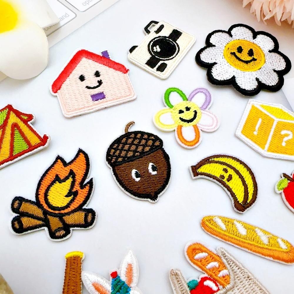 【皮卡布】DO5｜營火｜小花｜咖啡｜可愛布貼｜迷你刺繡布貼｜熨燙貼｜布貼紙｜徽章｜布貼｜布章｜燙布貼｜補丁｜熨燙布貼｜-細節圖3