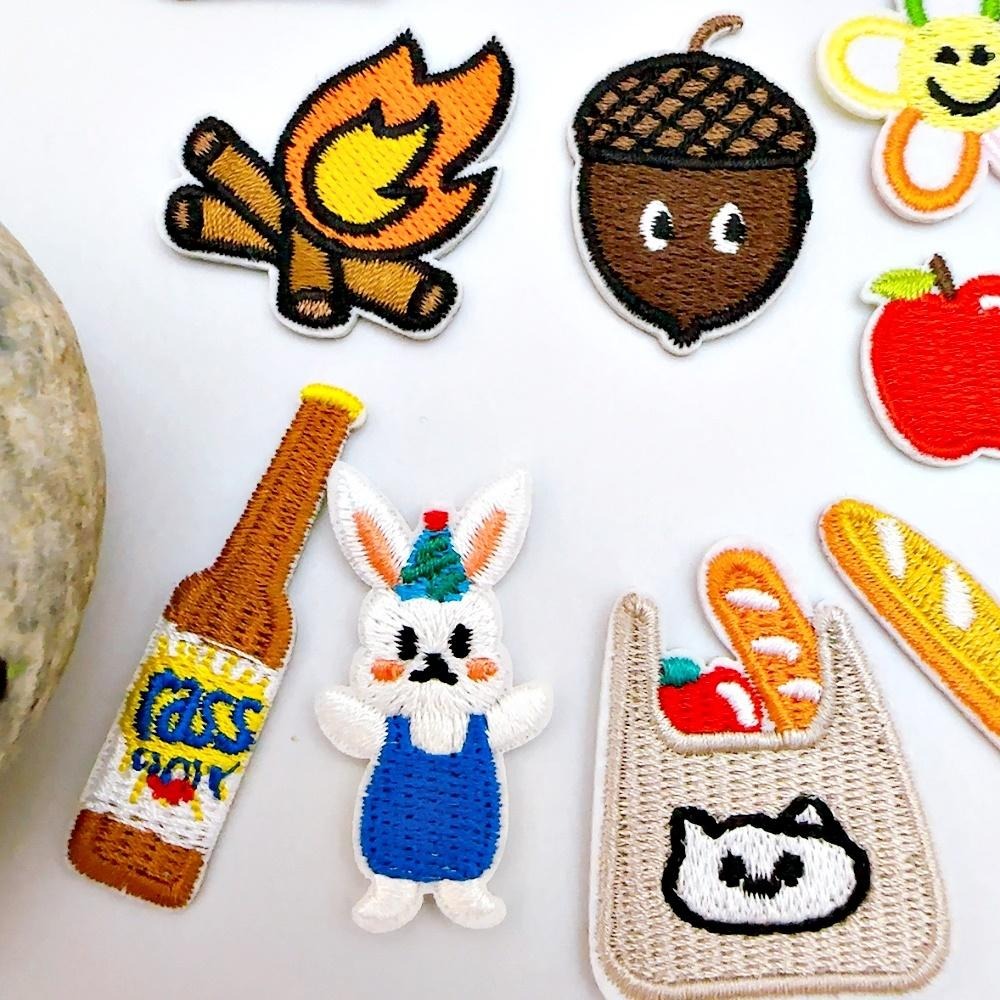 【皮卡布】DO5｜營火｜小花｜咖啡｜可愛布貼｜迷你刺繡布貼｜熨燙貼｜布貼紙｜徽章｜布貼｜布章｜燙布貼｜補丁｜熨燙布貼｜-細節圖7