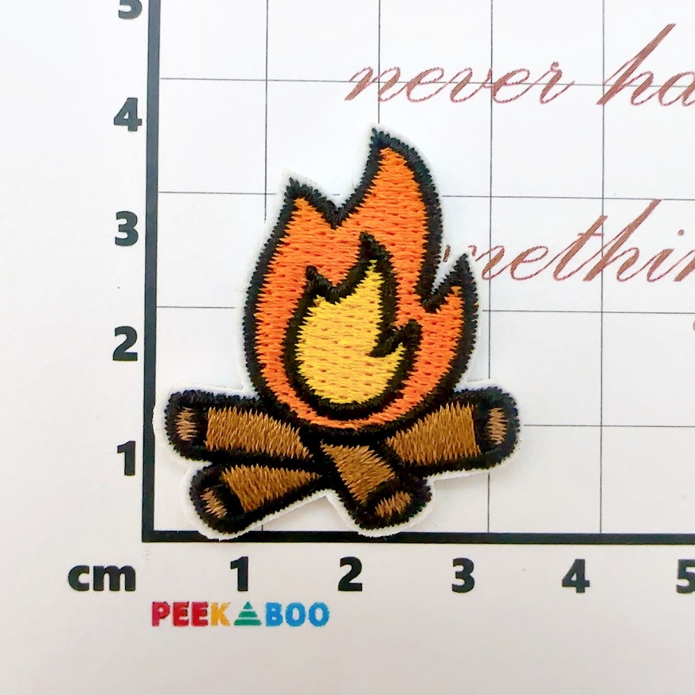【皮卡布】DO5｜營火｜小花｜咖啡｜可愛布貼｜迷你刺繡布貼｜熨燙貼｜布貼紙｜徽章｜布貼｜布章｜燙布貼｜補丁｜熨燙布貼｜-規格圖8