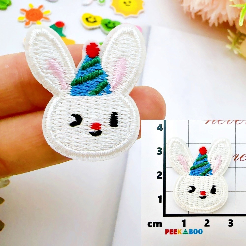 【皮卡布】DO4 ｜小兔子｜月亮｜雲｜可愛布貼｜迷你刺繡布貼｜熨燙貼｜布貼紙｜徽章｜布貼｜布章｜燙布貼｜補丁｜熨燙布貼｜-規格圖8