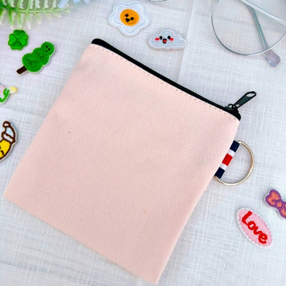 【皮卡布】拉鍊零錢包 空白袋 空白帆布零錢包 彩繪空白零錢包 素面零錢包 素面DIY零錢包 衛生棉袋 塗鴨包 素面零錢包-規格圖9