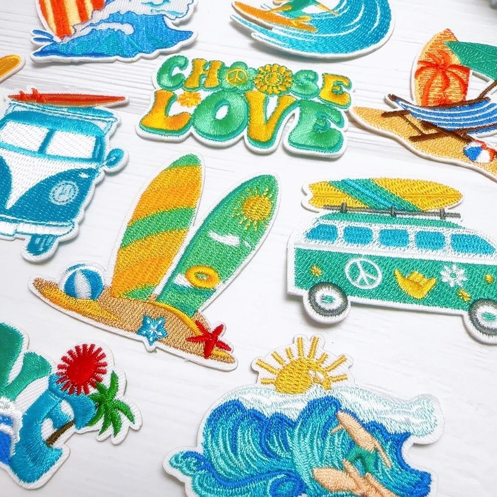 【皮卡布】u7｜衝浪｜海灘｜衝浪板布章｜臂章｜徽章｜補丁｜布貼｜燙布貼｜布貼紙｜刺繡布貼｜魔鬼氈布章｜刺繡臂章｜刺繡徽章-細節圖3