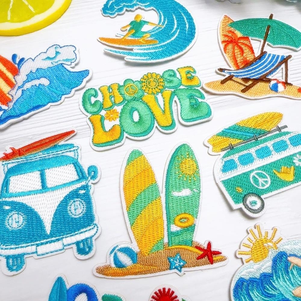 【皮卡布】u7｜衝浪｜海灘｜衝浪板布章｜臂章｜徽章｜補丁｜布貼｜燙布貼｜布貼紙｜刺繡布貼｜魔鬼氈布章｜刺繡臂章｜刺繡徽章-細節圖4