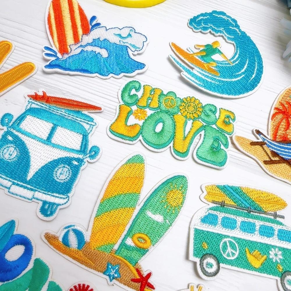 【皮卡布】u7｜衝浪｜海灘｜衝浪板布章｜臂章｜徽章｜補丁｜布貼｜燙布貼｜布貼紙｜刺繡布貼｜魔鬼氈布章｜刺繡臂章｜刺繡徽章-細節圖5