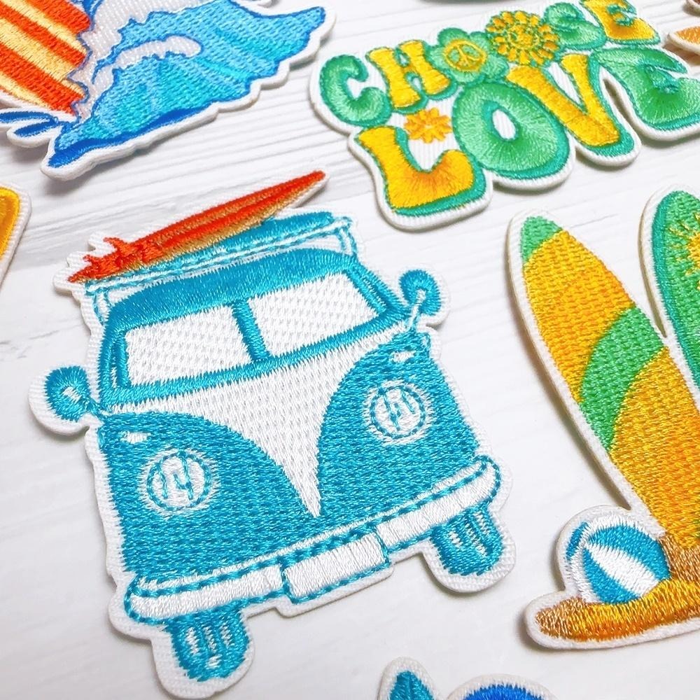 【皮卡布】u7｜衝浪｜海灘｜衝浪板布章｜臂章｜徽章｜補丁｜布貼｜燙布貼｜布貼紙｜刺繡布貼｜魔鬼氈布章｜刺繡臂章｜刺繡徽章-細節圖6