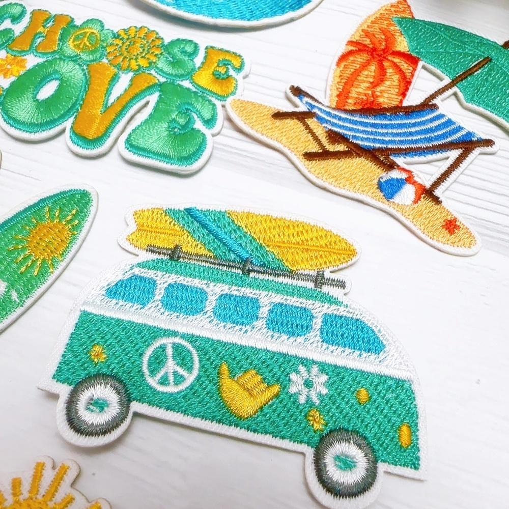 【皮卡布】u7｜衝浪｜海灘｜衝浪板布章｜臂章｜徽章｜補丁｜布貼｜燙布貼｜布貼紙｜刺繡布貼｜魔鬼氈布章｜刺繡臂章｜刺繡徽章-細節圖7