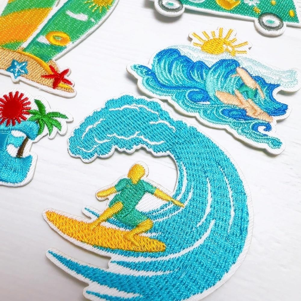 【皮卡布】u7｜衝浪｜海灘｜衝浪板布章｜臂章｜徽章｜補丁｜布貼｜燙布貼｜布貼紙｜刺繡布貼｜魔鬼氈布章｜刺繡臂章｜刺繡徽章-細節圖8