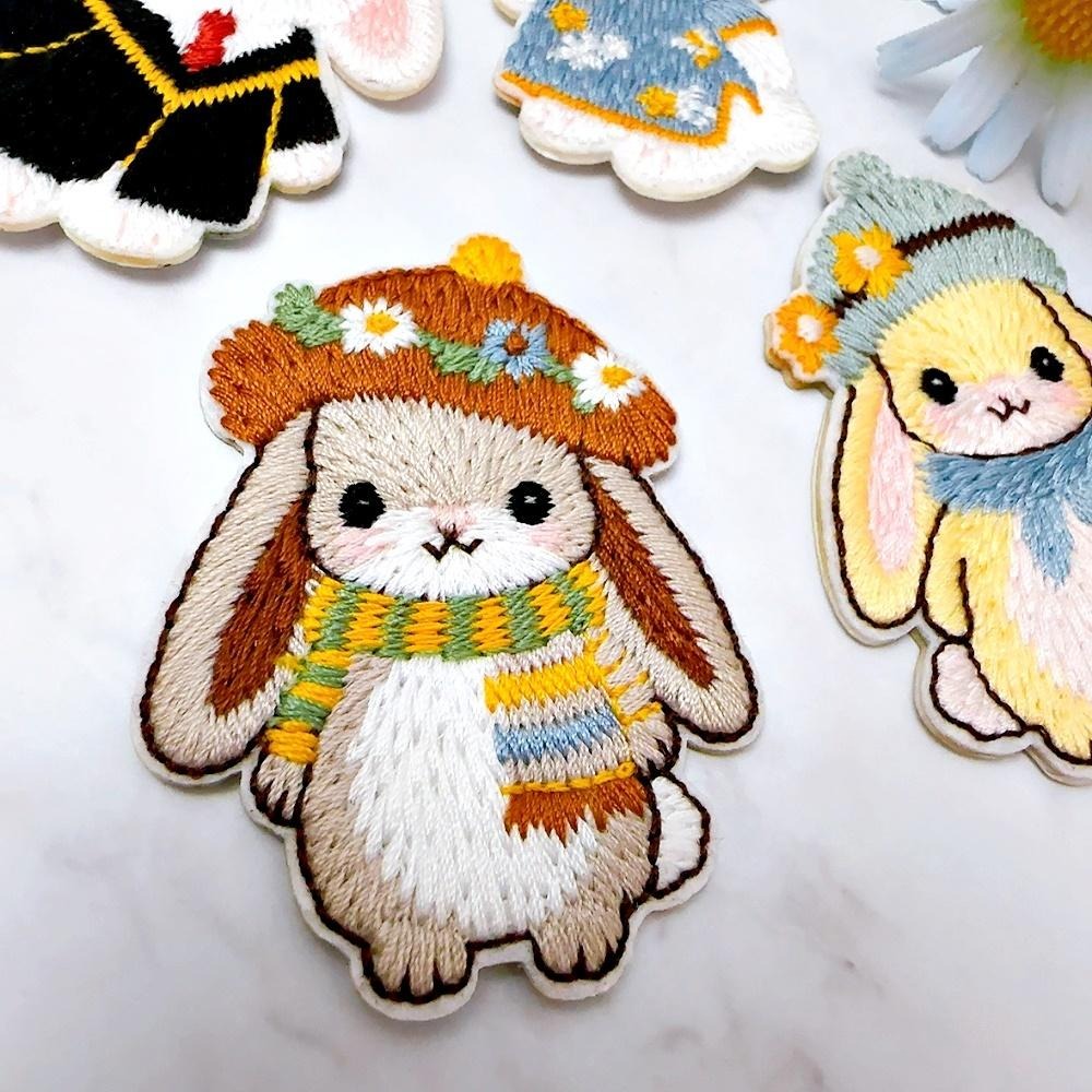 【皮卡布】CH6｜兔子布貼｜可愛布貼｜徽章｜燙布貼｜布貼｜布章｜刺繡布貼｜魔鬼氈布章｜Patch｜補丁｜垂耳兔｜臂章-細節圖3