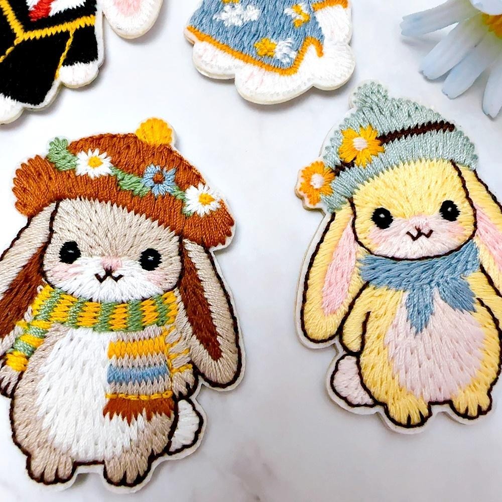 【皮卡布】CH6｜兔子布貼｜可愛布貼｜徽章｜燙布貼｜布貼｜布章｜刺繡布貼｜魔鬼氈布章｜Patch｜補丁｜垂耳兔｜臂章-細節圖5