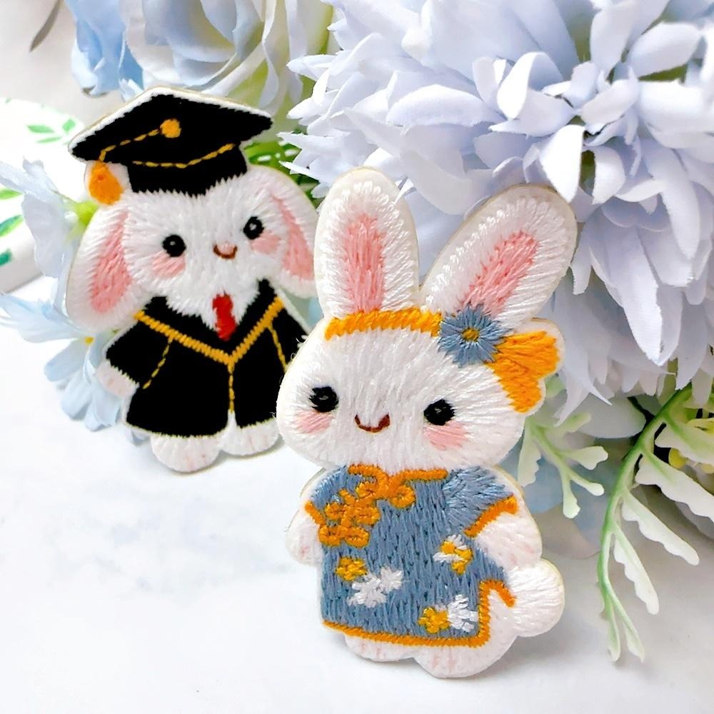 【皮卡布】CH6｜兔子布貼｜可愛布貼｜徽章｜燙布貼｜布貼｜布章｜刺繡布貼｜魔鬼氈布章｜Patch｜補丁｜垂耳兔｜臂章-細節圖9