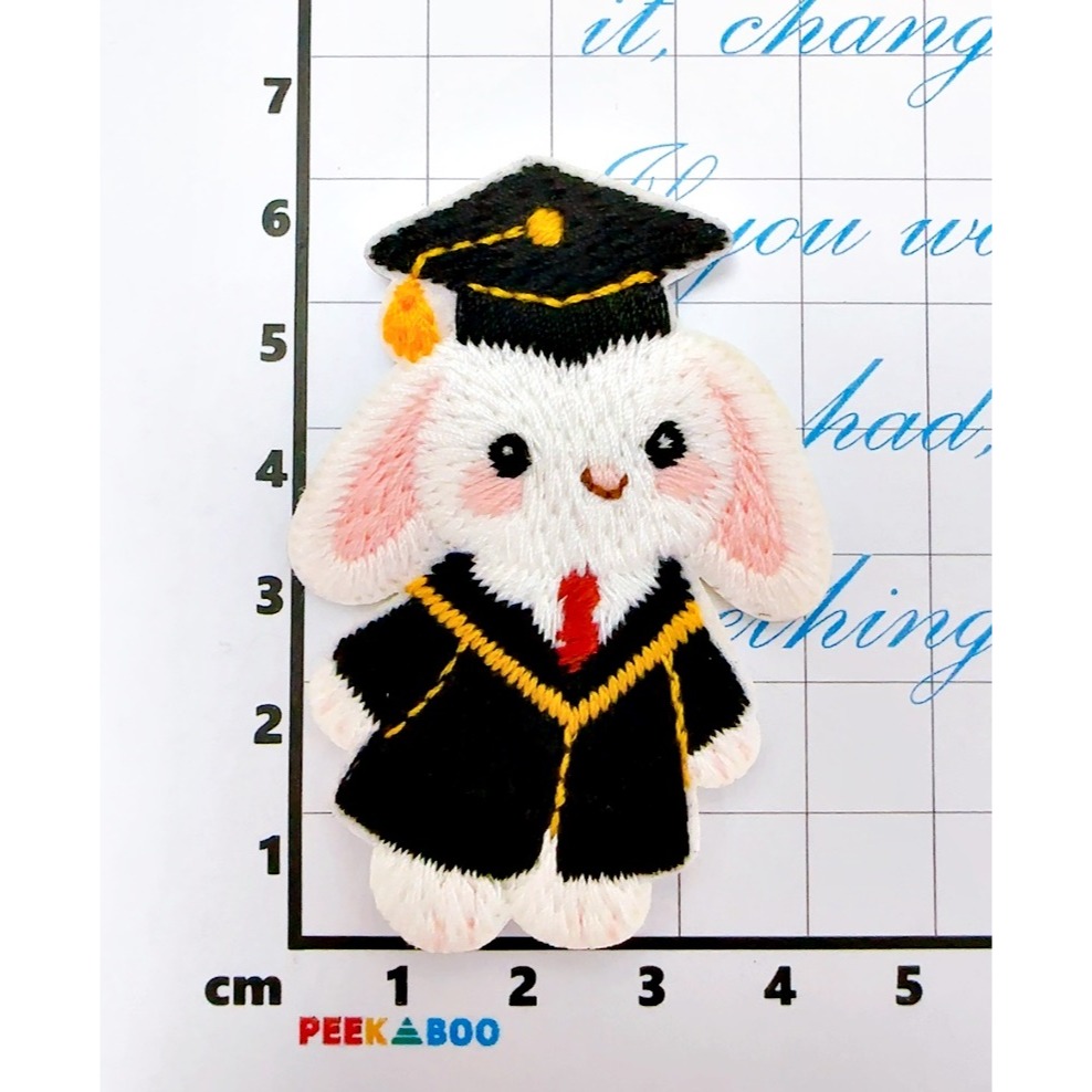 【皮卡布】CH6｜兔子布貼｜可愛布貼｜徽章｜燙布貼｜布貼｜布章｜刺繡布貼｜魔鬼氈布章｜Patch｜補丁｜垂耳兔｜臂章-規格圖9