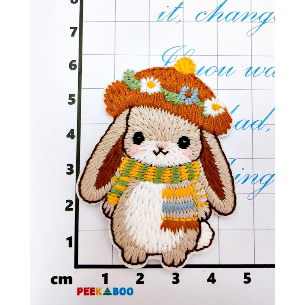 【皮卡布】CH6｜兔子布貼｜可愛布貼｜徽章｜燙布貼｜布貼｜布章｜刺繡布貼｜魔鬼氈布章｜Patch｜補丁｜垂耳兔｜臂章-規格圖9