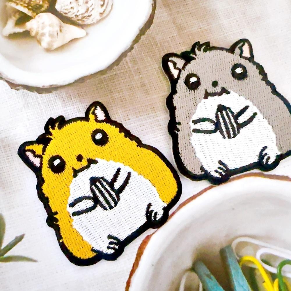 【皮卡布】免熨燙/貼紙/魔鬼氈可選｜裝飾｜布貼紙｜補丁｜布章｜徽章｜刺繡布貼｜燙布貼｜魔鬼氈布章｜Patch｜倉鼠布貼-細節圖2