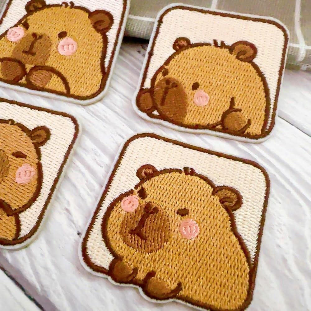 【皮卡布】貼紙/魔鬼氈可選/CH3/卡皮巴拉布貼/水豚君/水豚｜可愛布貼｜徽章｜燙布貼｜布貼｜布章｜刺繡布貼｜魔鬼氈布章-細節圖5