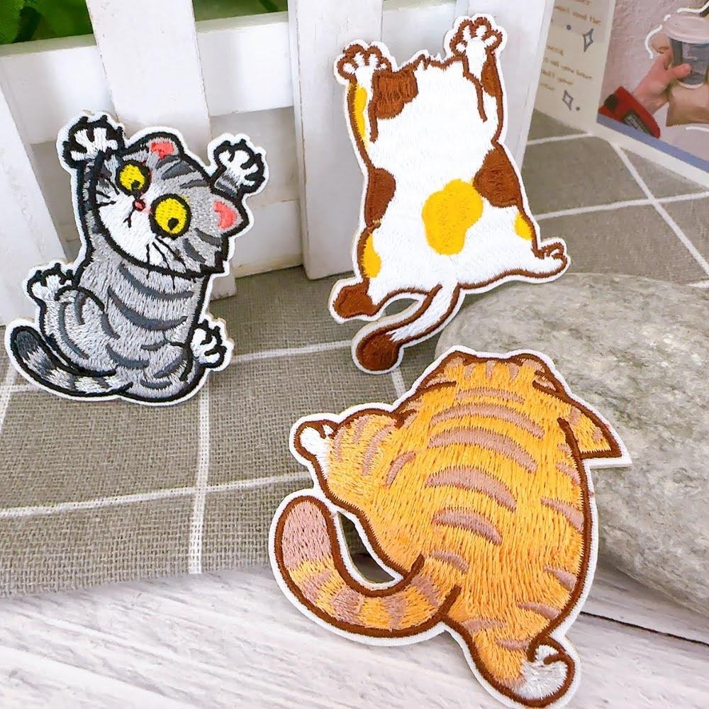 【皮卡布】 L1 貓咪布貼  布章 臂章布貼 刺繡布章 徽章 刺繡貼布 熨燙貼 燙布貼 Patch 補丁貼 魔鬼氈布章-細節圖3