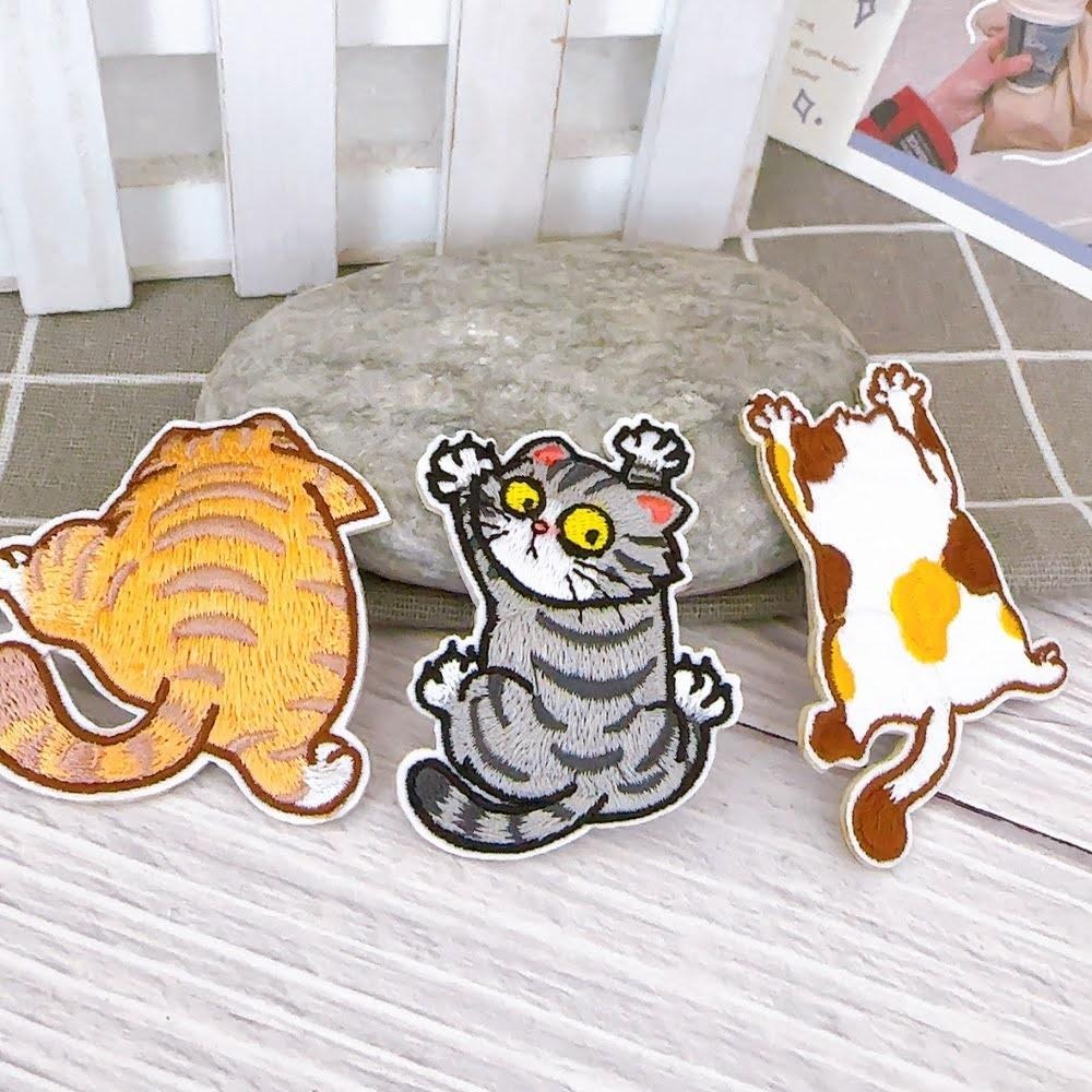 【皮卡布】 L1 貓咪布貼  布章 臂章布貼 刺繡布章 徽章 刺繡貼布 熨燙貼 燙布貼 Patch 補丁貼 魔鬼氈布章-細節圖4