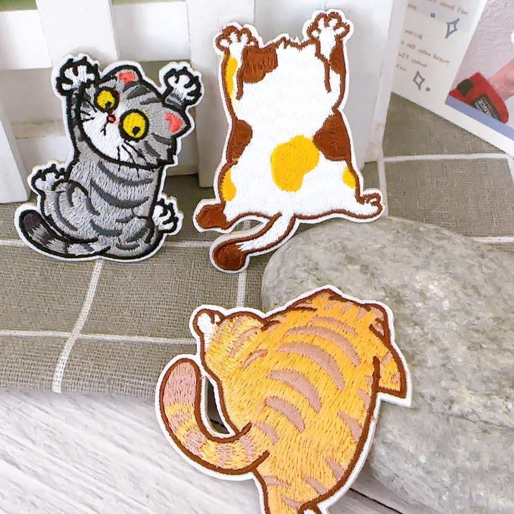 【皮卡布】 L1 貓咪布貼  布章 臂章布貼 刺繡布章 徽章 刺繡貼布 熨燙貼 燙布貼 Patch 補丁貼 魔鬼氈布章-細節圖5