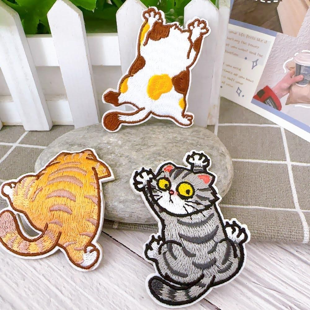 【皮卡布】 L1 貓咪布貼  布章 臂章布貼 刺繡布章 徽章 刺繡貼布 熨燙貼 燙布貼 Patch 補丁貼 魔鬼氈布章-細節圖7