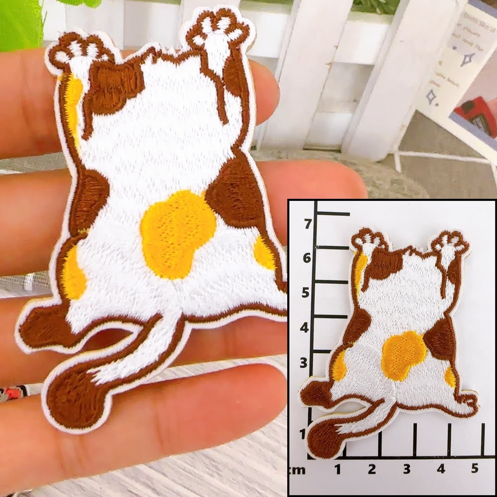 【皮卡布】 L1 貓咪布貼  布章 臂章布貼 刺繡布章 徽章 刺繡貼布 熨燙貼 燙布貼 Patch 補丁貼 魔鬼氈布章-規格圖8