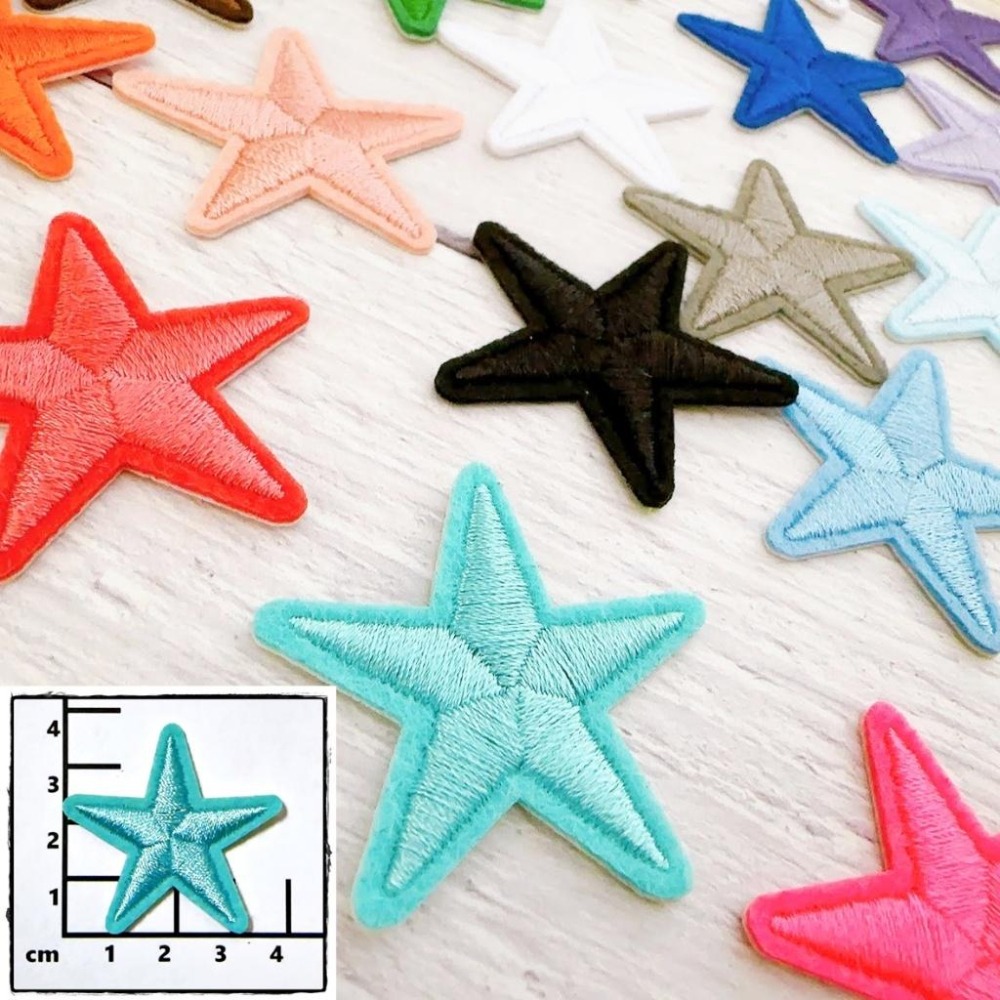 【皮卡布】H8 套組 星星布貼 徽章 布章 刺繡燙布貼 小星星 刺繡布貼 臂章 熨燙貼 熨燙布貼 Patch 魔鬼氈布章-細節圖2