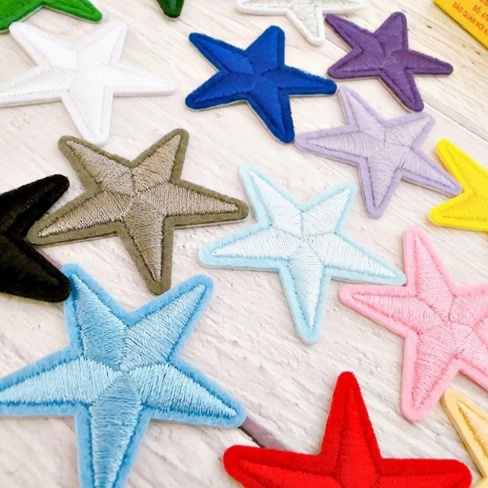 【皮卡布】H8 套組 星星布貼 徽章 布章 刺繡燙布貼 小星星 刺繡布貼 臂章 熨燙貼 熨燙布貼 Patch 魔鬼氈布章-細節圖4